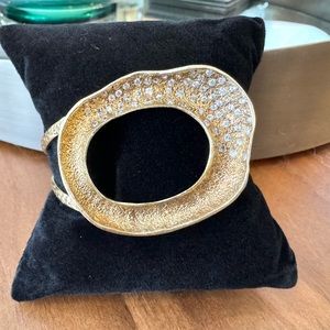 Artisan Gold Open Circle Cuff Bracelet